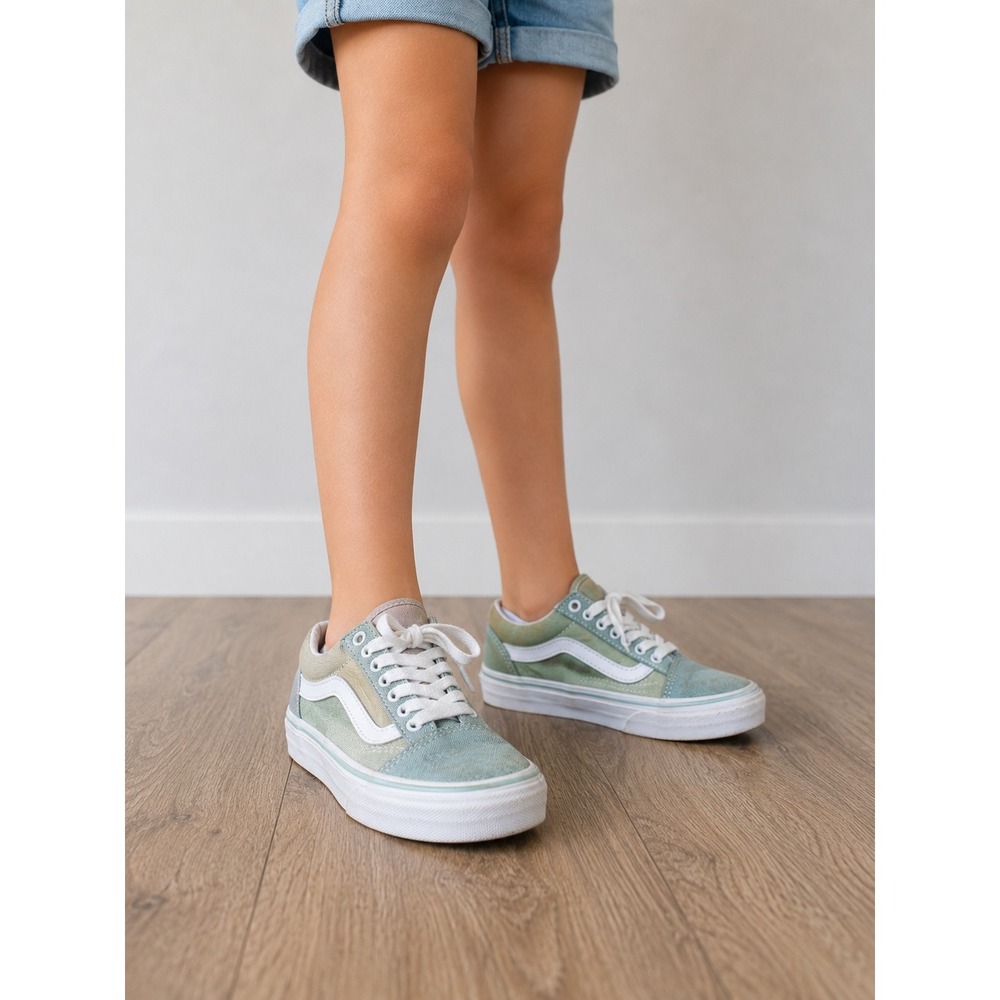Vans‎ Old Skool Kids Sneakers 11.0 Multi Color Pastel Canvas Skate Shoes grunge